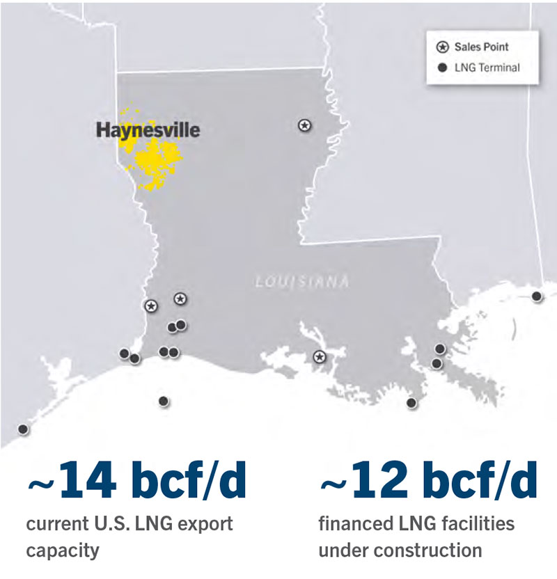 Haynesville Sales Points and LNG Terminals